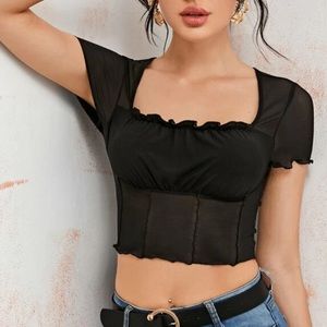 Black see through top